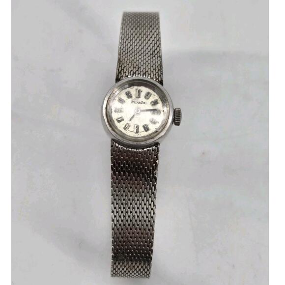 Vtg 10k GF Nivada with Kestenmade 10K White Gold Filled Mesh Band 6.5\